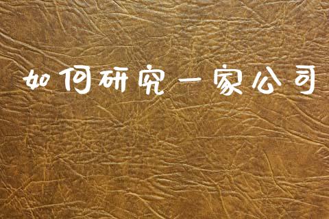 如何研究一家公司_https://m.jnlaobingbanjia.com_基金市场_第1张