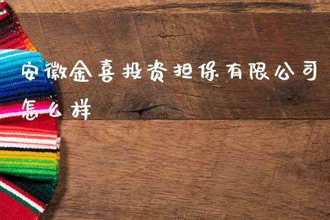 安徽金喜投资担保有限公司怎么样_https://m.jnlaobingbanjia.com_理财规划_第1张