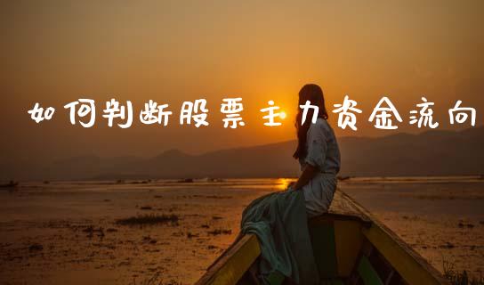如何判断股票主力资金流向_https://m.jnlaobingbanjia.com_全球市场_第1张
