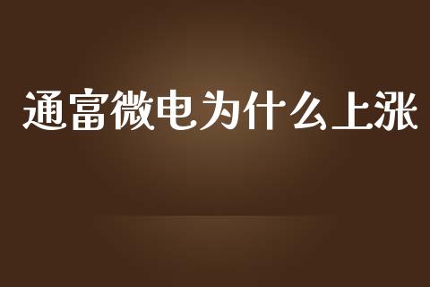 通富微电为什么上涨_https://m.jnlaobingbanjia.com_全球市场_第1张