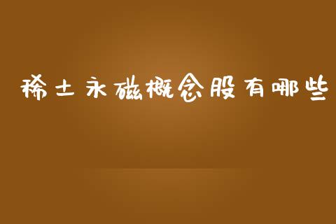 稀土永磁概念股有哪些_https://m.jnlaobingbanjia.com_股市新闻_第1张