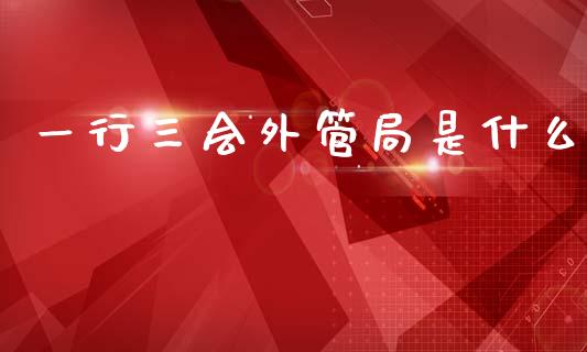 一行三会外管局是什么_https://m.jnlaobingbanjia.com_全球市场_第1张