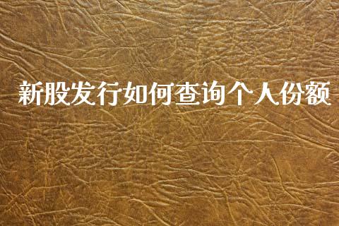 新股发行如何查询个人份额_https://m.jnlaobingbanjia.com_理财规划_第1张