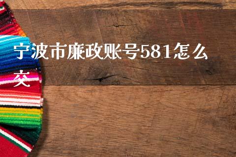宁波市廉政账号581怎么交_https://m.jnlaobingbanjia.com_全球市场_第1张
