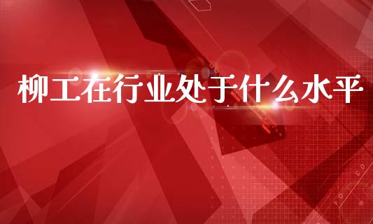 柳工在行业处于什么水平_https://m.jnlaobingbanjia.com_基金市场_第1张