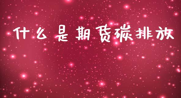 什么是期货碳排放_https://m.jnlaobingbanjia.com_股市新闻_第1张