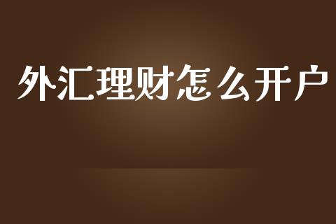 外汇理财怎么开户_https://m.jnlaobingbanjia.com_基金市场_第1张