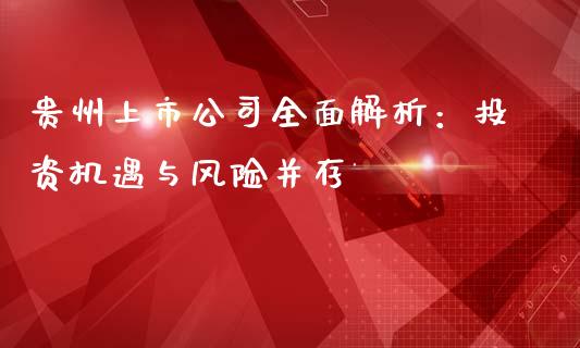 贵州上市公司全面解析：投资机遇与风险并存_https://m.jnlaobingbanjia.com_股市新闻_第1张