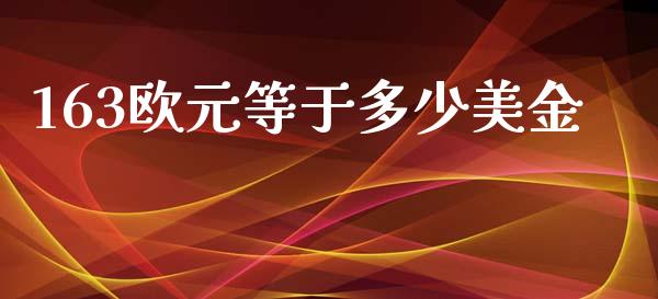 163欧元等于多少美金_https://m.jnlaobingbanjia.com_股市新闻_第1张