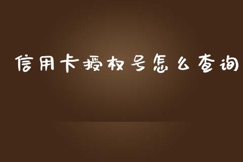 信用卡授权号怎么查询_https://m.jnlaobingbanjia.com_基金市场_第1张