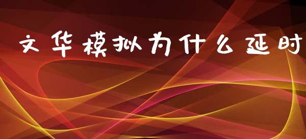 文华模拟为什么延时_https://m.jnlaobingbanjia.com_股市新闻_第1张