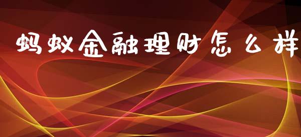 蚂蚁金融理财怎么样_https://m.jnlaobingbanjia.com_全球市场_第1张