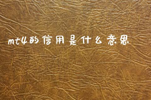 mt4的信用是什么意思_https://m.jnlaobingbanjia.com_区块链_第1张