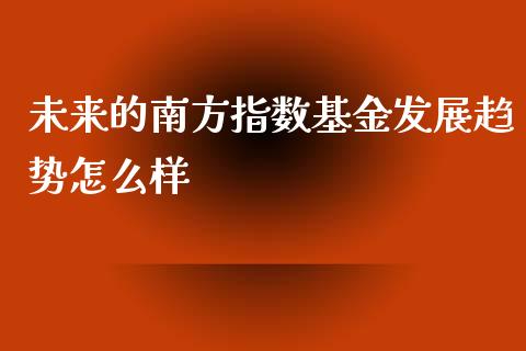 未来的南方指数基金发展趋势怎么样_https://m.jnlaobingbanjia.com_股市新闻_第1张