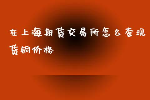 在上海期货交易所怎么查现货铜价格_https://m.jnlaobingbanjia.com_理财规划_第1张