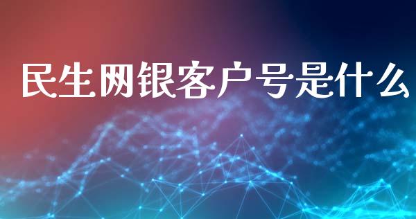 民生网银客户号是什么_https://m.jnlaobingbanjia.com_股市新闻_第1张