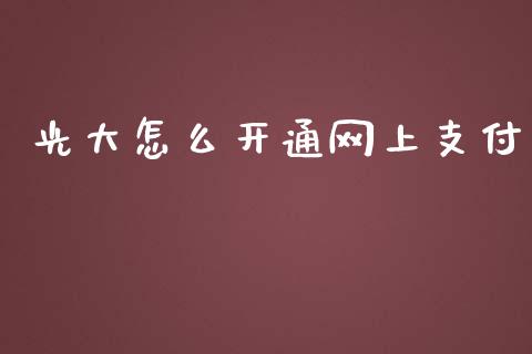 光大怎么开通网上支付_https://m.jnlaobingbanjia.com_区块链_第1张
