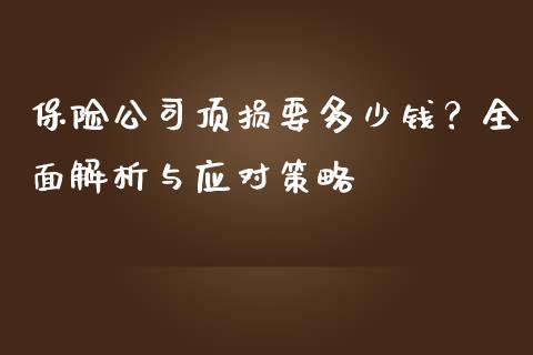 保险公司顶损要多少钱？全面解析与应对策略_https://m.jnlaobingbanjia.com_理财规划_第1张