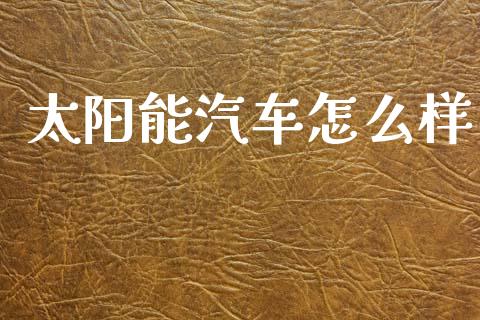 太阳能汽车怎么样_https://m.jnlaobingbanjia.com_全球市场_第1张