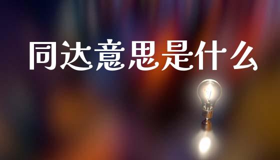 同达意思是什么_https://m.jnlaobingbanjia.com_理财规划_第1张