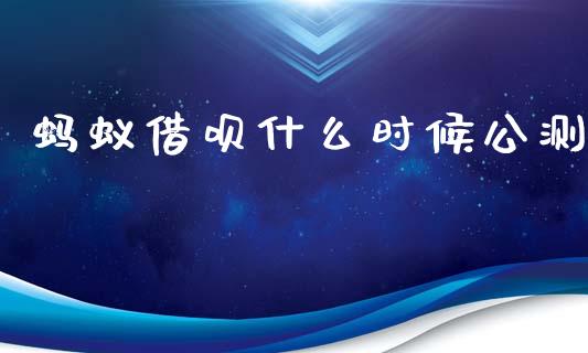 蚂蚁借呗什么时候公测_https://m.jnlaobingbanjia.com_金融监管_第1张