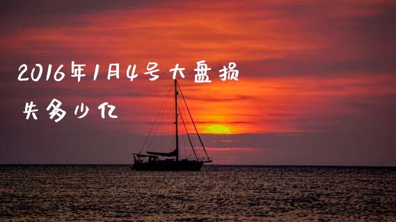 2016年1月4号大盘损失多少亿_https://m.jnlaobingbanjia.com_基金市场_第1张
