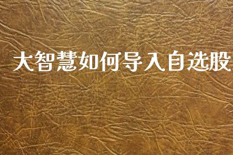 大智慧如何导入自选股_https://m.jnlaobingbanjia.com_基金市场_第1张