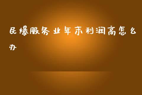 民爆服务业年末利润高怎么办_https://m.jnlaobingbanjia.com_基金市场_第1张