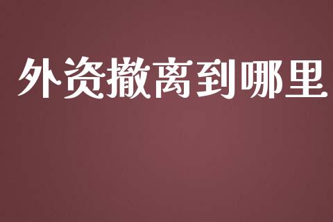 外资撤离到哪里_https://m.jnlaobingbanjia.com_金融监管_第1张