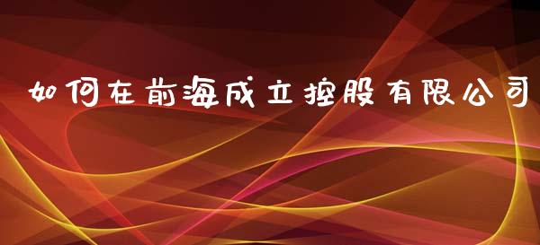 如何在前海成立控股有限公司_https://m.jnlaobingbanjia.com_金融监管_第1张