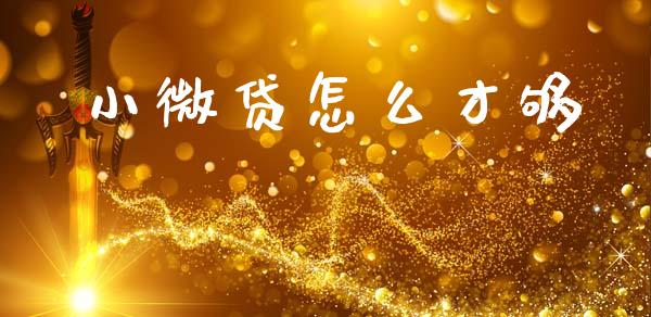 小微贷怎么才够_https://m.jnlaobingbanjia.com_股市新闻_第1张