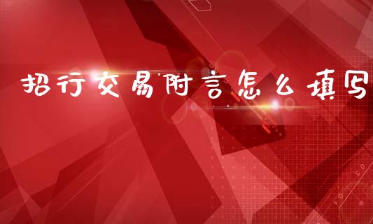招行交易附言怎么填写_https://m.jnlaobingbanjia.com_全球市场_第1张