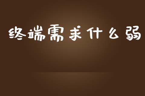 终端需求什么弱_https://m.jnlaobingbanjia.com_全球市场_第1张