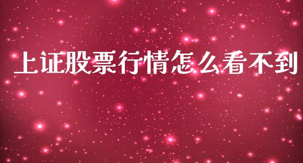 上证股票行情怎么看不到_https://m.jnlaobingbanjia.com_金融监管_第1张