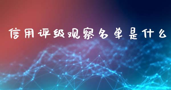 信用评级观察名单是什么_https://m.jnlaobingbanjia.com_区块链_第1张