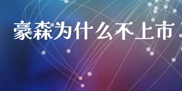 豪森为什么不上市_https://m.jnlaobingbanjia.com_理财规划_第1张