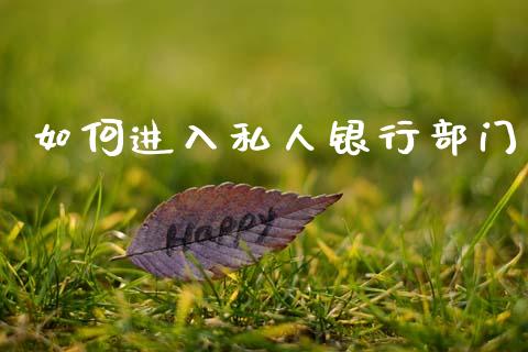 如何进入私人银行部门_https://m.jnlaobingbanjia.com_全球市场_第1张