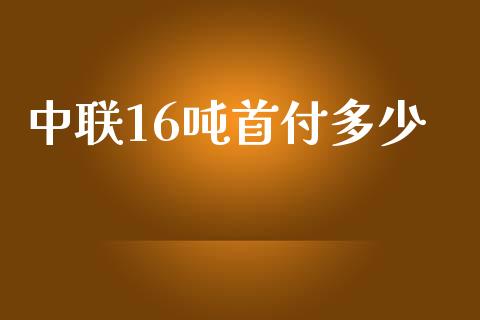 中联16吨首付多少_https://m.jnlaobingbanjia.com_金融监管_第1张