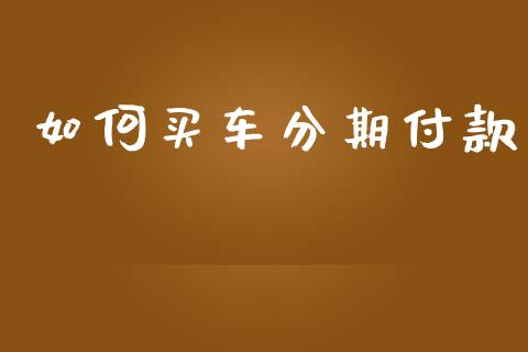 如何买车分期付款_https://m.jnlaobingbanjia.com_基金市场_第1张
