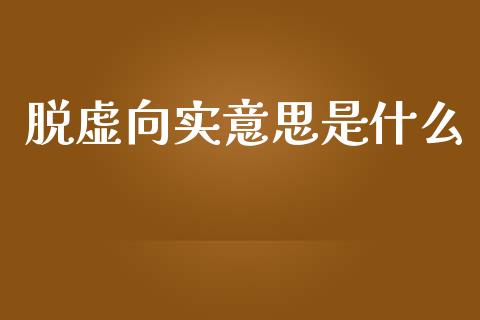 脱虚向实意思是什么_https://m.jnlaobingbanjia.com_金融监管_第1张