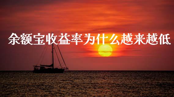 余额宝收益率为什么越来越低_https://m.jnlaobingbanjia.com_全球市场_第1张