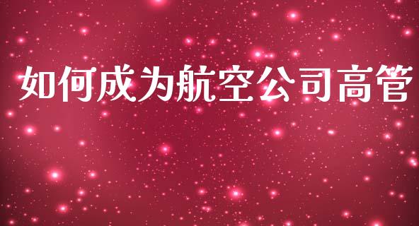 如何成为航空公司高管_https://m.jnlaobingbanjia.com_基金市场_第1张
