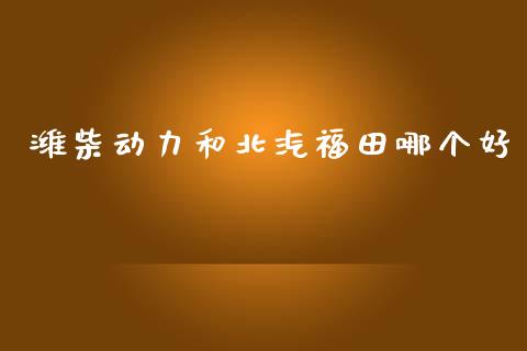 潍柴动力和北汽福田哪个好_https://m.jnlaobingbanjia.com_股市新闻_第1张