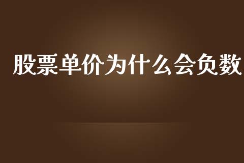 股票单价为什么会负数_https://m.jnlaobingbanjia.com_理财规划_第1张