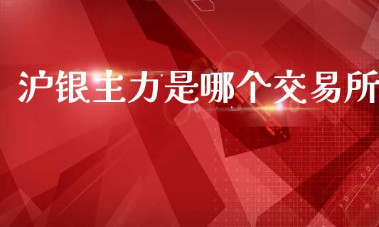 沪银主力是哪个交易所_https://m.jnlaobingbanjia.com_股市新闻_第1张