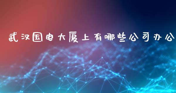 武汉国电大厦上有哪些公司办公_https://m.jnlaobingbanjia.com_股市新闻_第1张