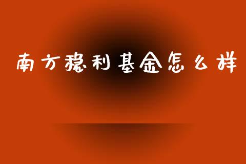 南方稳利基金怎么样_https://m.jnlaobingbanjia.com_理财规划_第1张