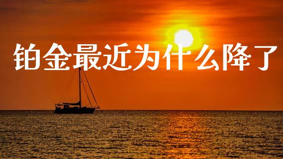 铂金最近为什么降了_https://m.jnlaobingbanjia.com_理财规划_第1张
