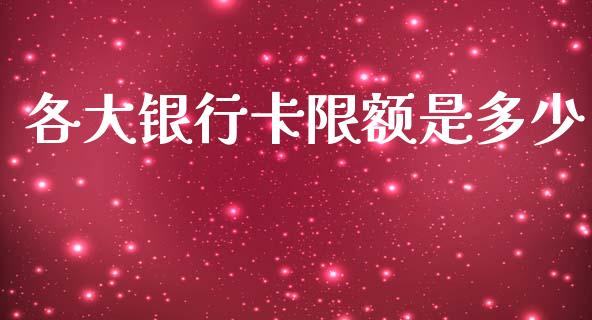 各大银行卡限额是多少_https://m.jnlaobingbanjia.com_全球市场_第1张