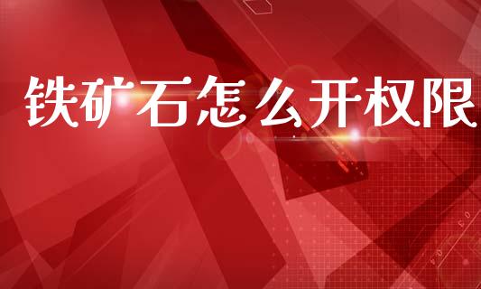 铁矿石怎么开权限_https://m.jnlaobingbanjia.com_理财规划_第1张